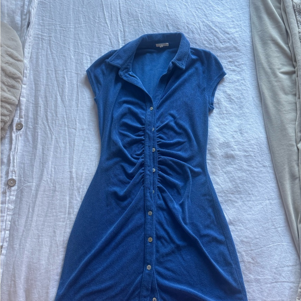 Blue Button-Up Dress